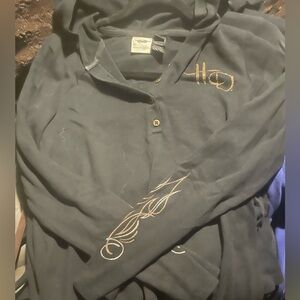Harley Davidson 110 anniversary Black long sleeve thermal with Gold Detailing